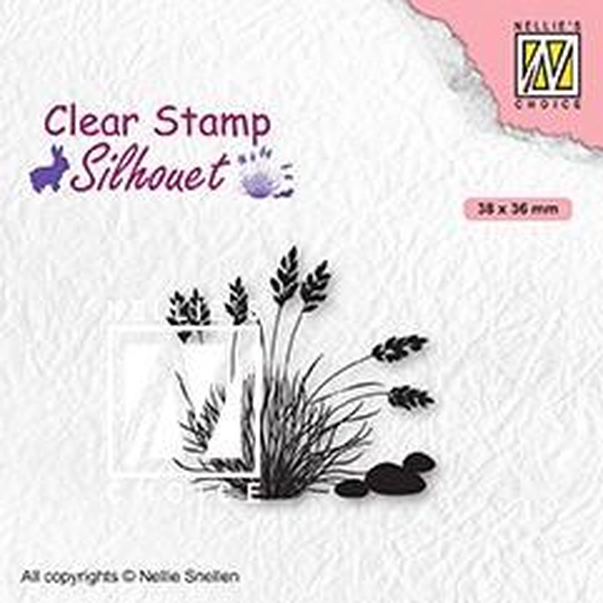 SIL085 Nellie Snellen Clearstamp Silhouette Blooming grass - stempel bloeiend gras - bermgras siergras en stenen